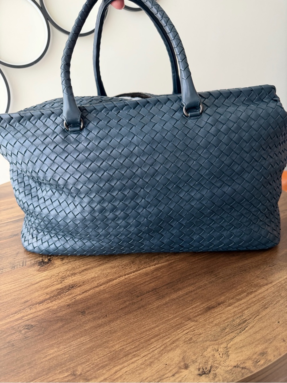 Bottega Veneta Blur Intrecciato Woven Leather Duffle Travel